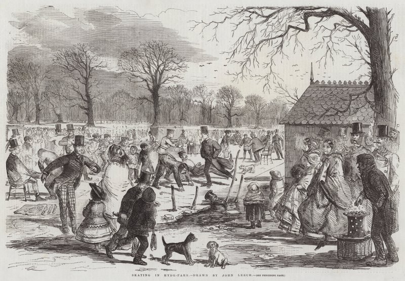 Skridskoåkning i Hyde Park av John Leech