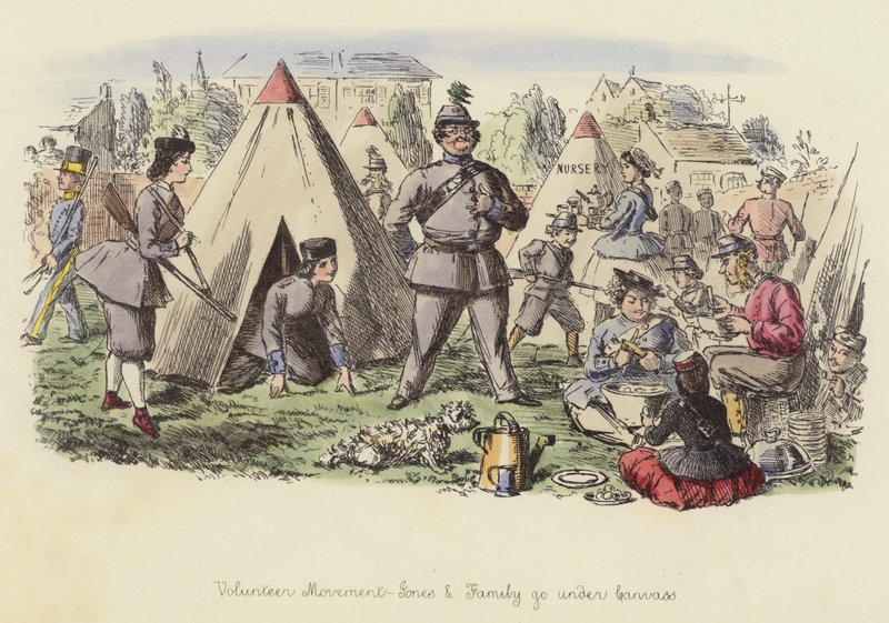 Volontärrörelse, Jones och familj går under Canvas av John Leech