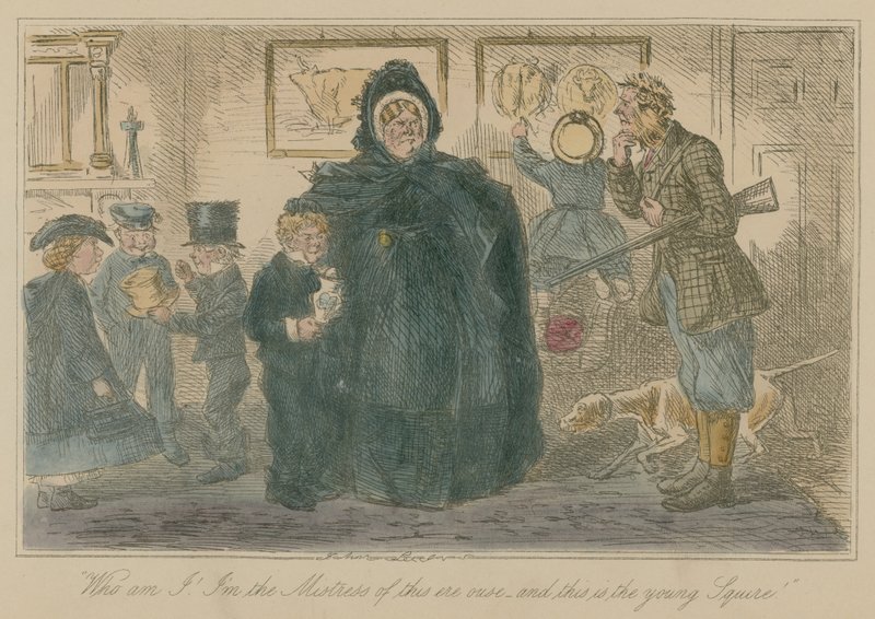 Vem är jag? Jag är husets fru - och det här är den unge herremannen. av John Leech