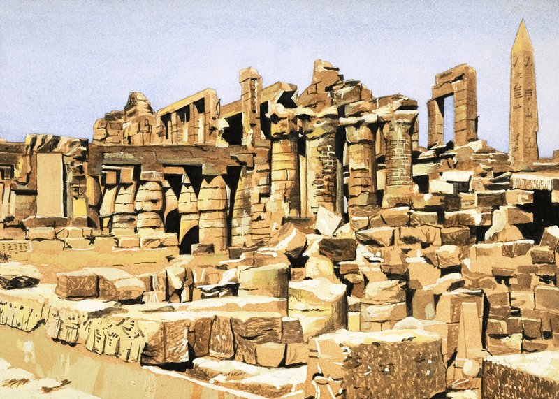 Ruinerna av Amuntemplet i Karnak av John Marshall