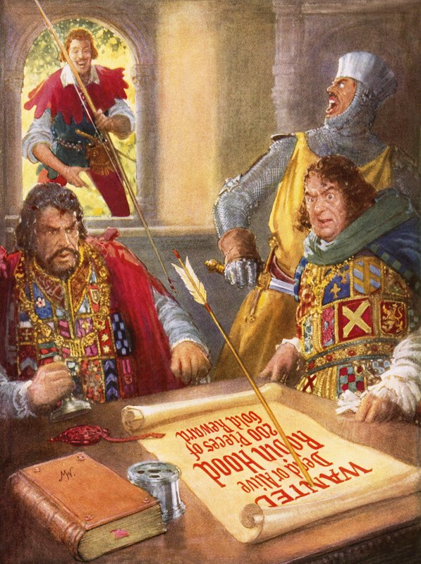 Robin Hood förödmjukar prins John av John Millar Watt