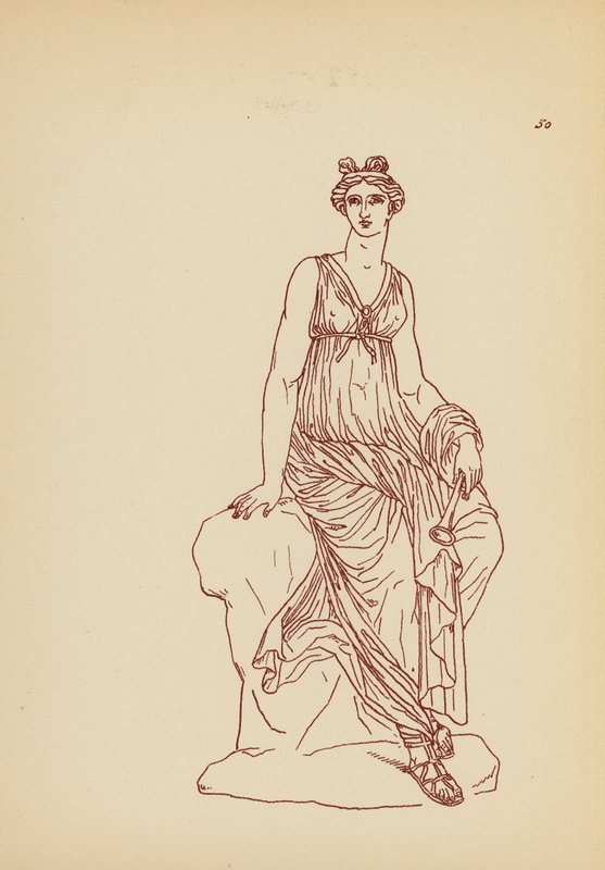 Antik grekisk kvinnodräkt (litho) av John Moyr Smith