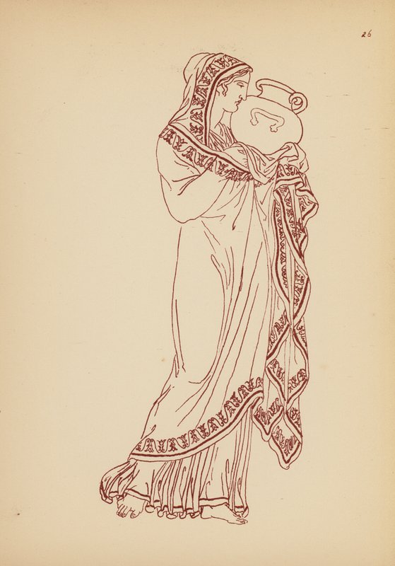 Antik grekisk kvinnodräkt (litho) av John Moyr Smith