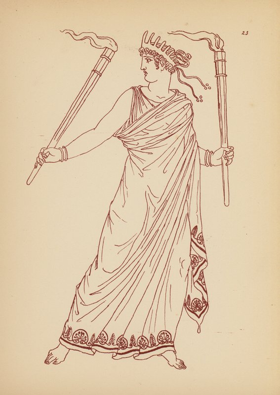 Antik grekisk kvinnodräkt (litho) av John Moyr Smith