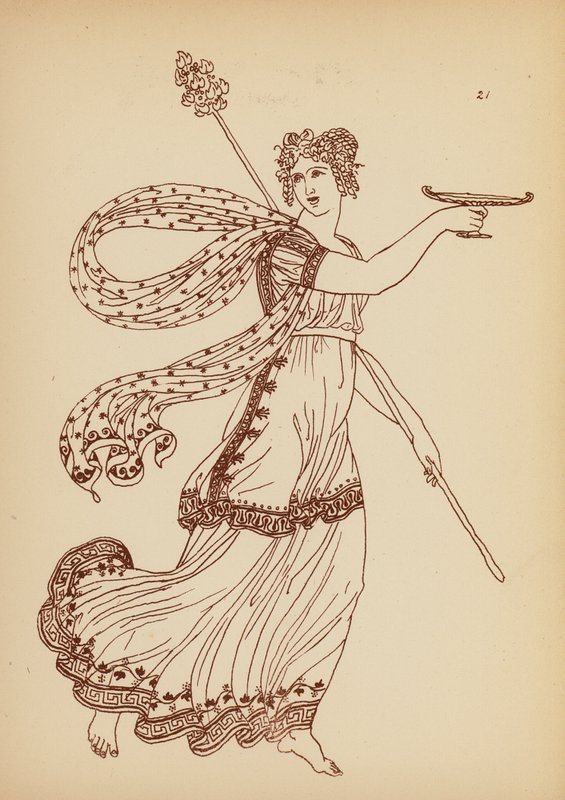 Antik grekisk kvinnodräkt (litho) av John Moyr Smith