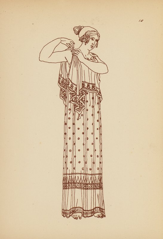 Antik grekisk kvinnodräkt (litho) av John Moyr Smith
