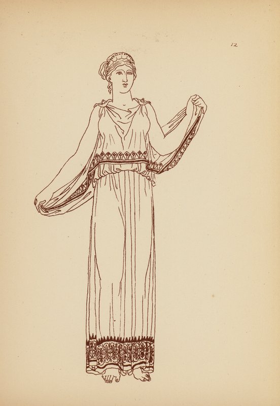 Antik grekisk kvinnodräkt (litho) av John Moyr Smith