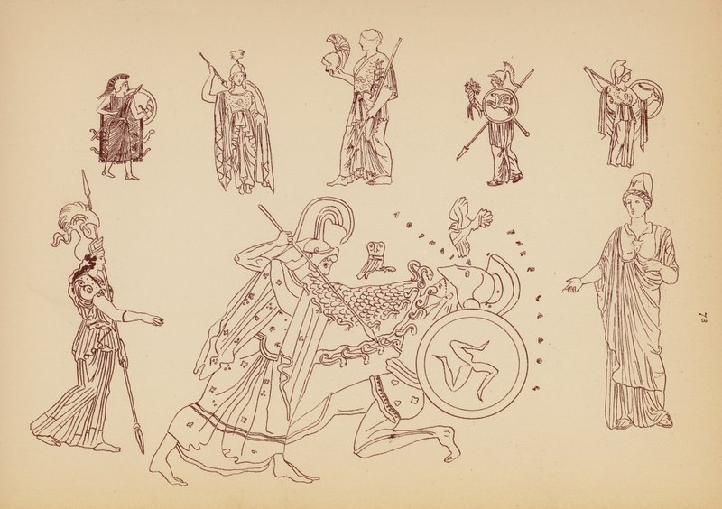 Antik grekisk kvinnodräkt (litografi) av John Moyr Smith