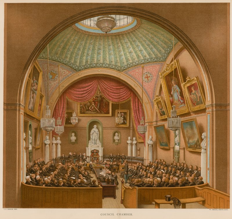 Rådssalen, Guildhall, London av John Phillipp Emslie
