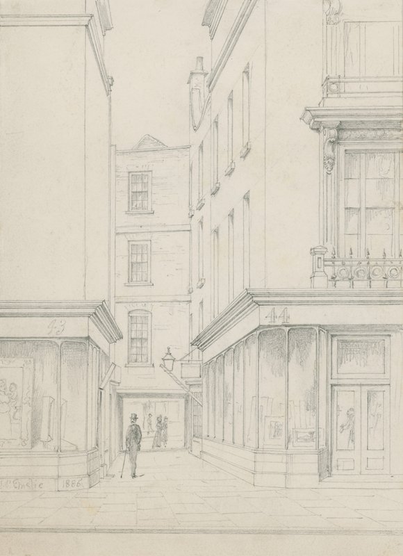 Cranbourne Alley från Cranbourne Street med utsikt mot Bear Street av John Phillipp Emslie
