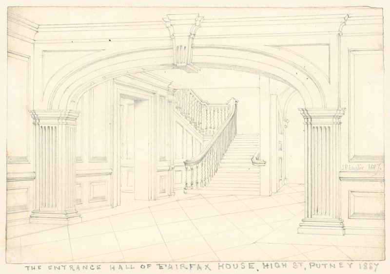 Entréhallen till Fairfax House, High Street, Putney, London av John Phillipp Emslie