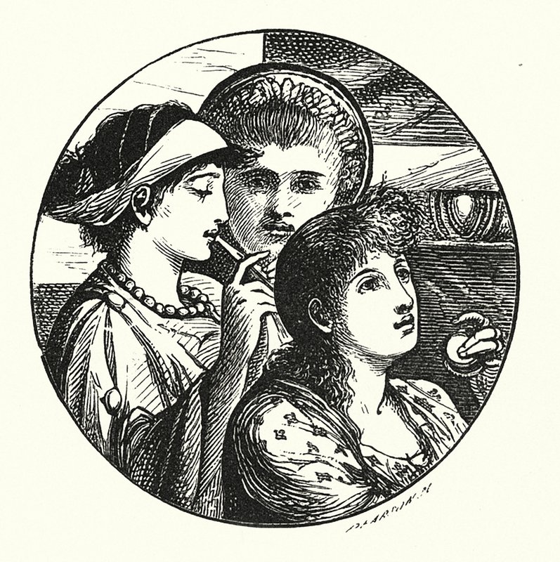 The Minstrels (gravyr) av John Reinhard Weguelin