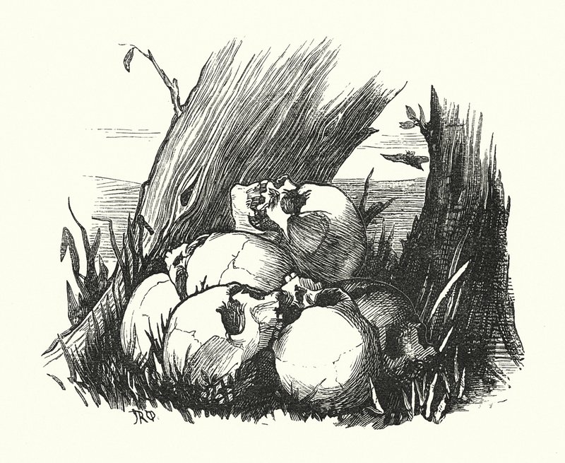 Vinjett, Roms fiender (gravyr) av John Reinhard Weguelin
