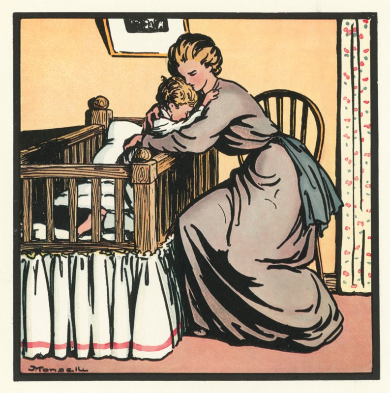 Kensington Rhymes: Good-Night (färg litho) av John Robert (after) Monsell