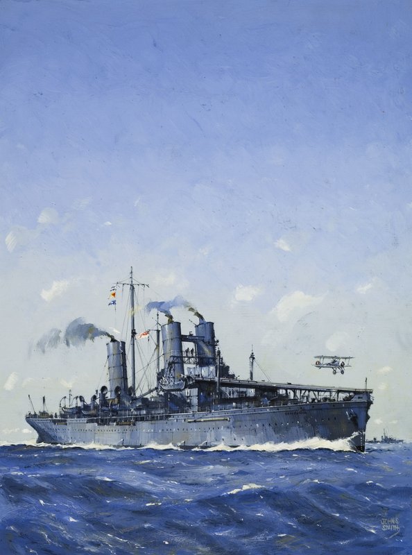 HMS Campania (gouache på papper) av John S. Smith