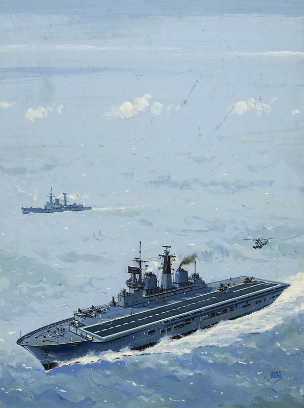 HMS Invincible (gouache på papper) av John S. Smith