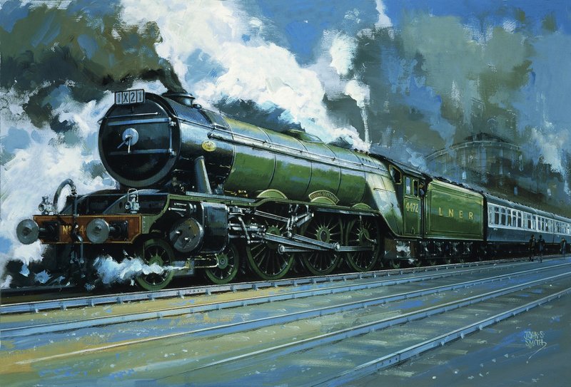 The Flying Scotsman (gouache på papper) av John S. Smith