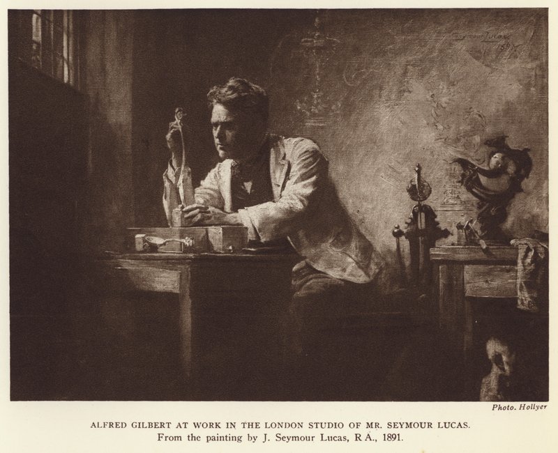 Alfred Gilbert, engelsk skulptör (fotogravyr) av John Seymour (after) Lucas