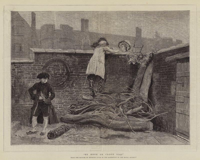 På krok eller krok (1745) av John Seymour Lucas