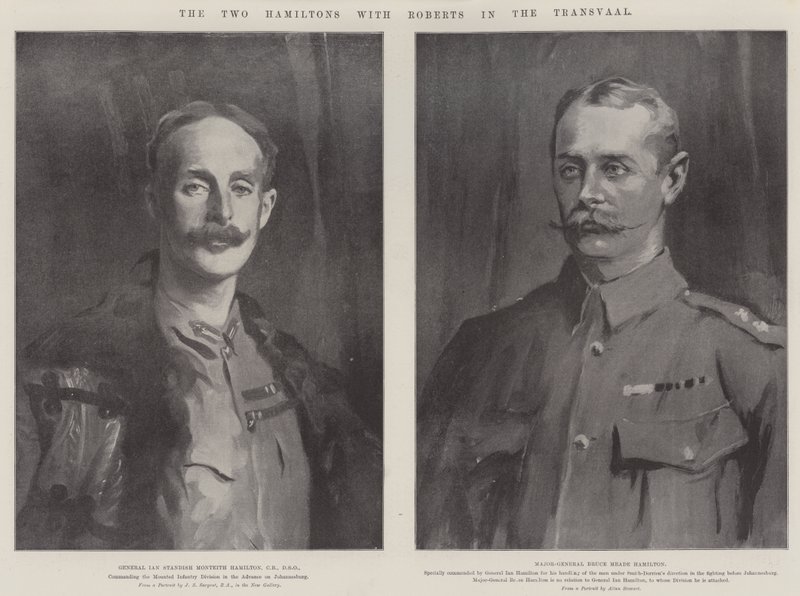 De två Hamiltons med Roberts i Transvaal av John Singer Sargent