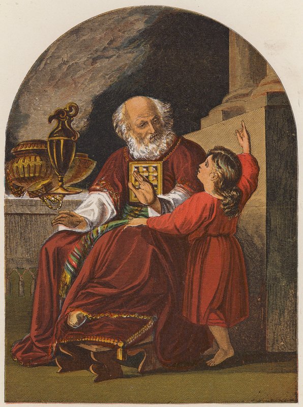 Samuel och Eli (färglitografi) av John Singleton (after) Copley