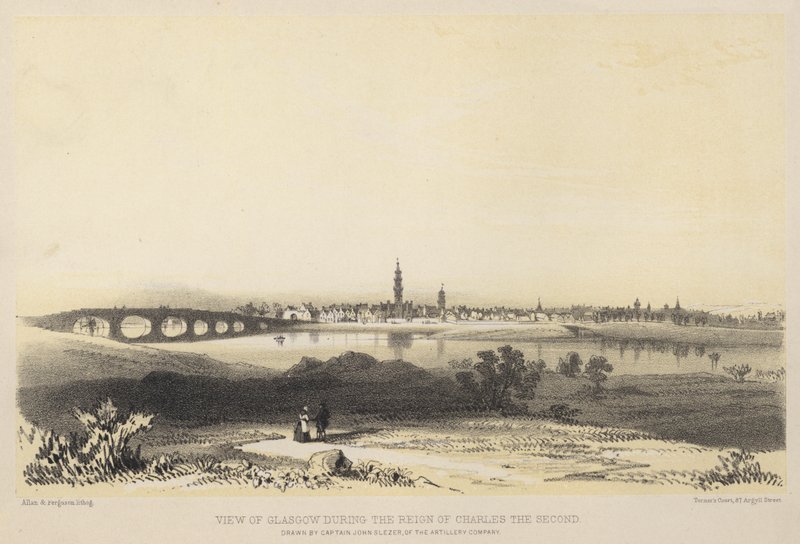 Utsikt över Glasgow under Karl den andres regeringstid av John Slezer