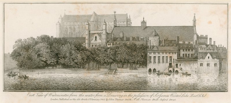Östlig vy av Westminster från vattnet av John Thomas Smith