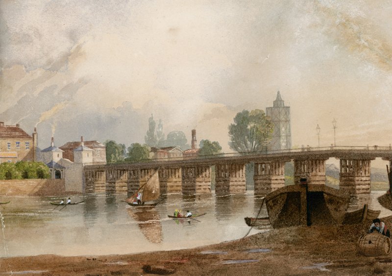 Gamla Battersea Bridge av John Varley