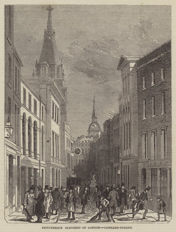 Pittoreska skisser av London, Lombard-Street av John Wykeham Archer