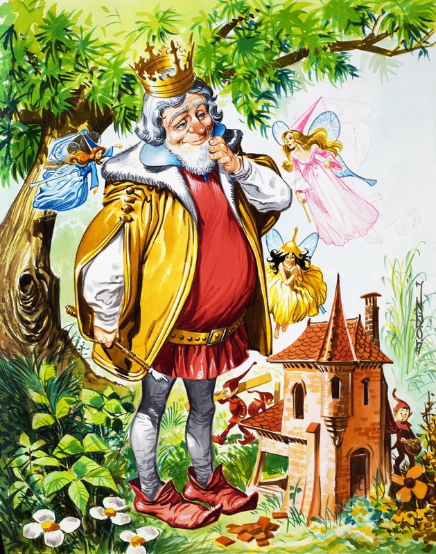 Kings with Fairies (gouache på papper) av Jose Ortiz
