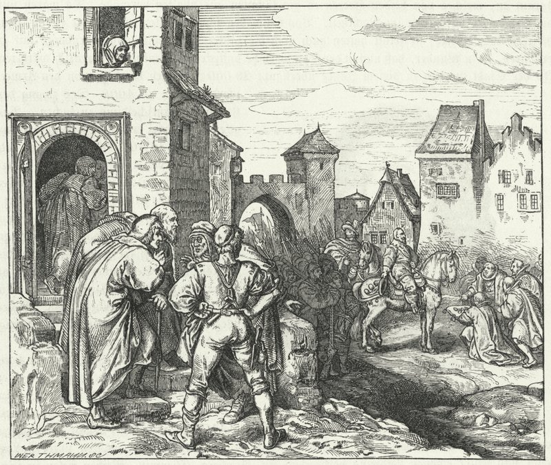 Gustav Adolf av Sverige på väg in i München, 1632 av Josef Mathias Trenkwald
