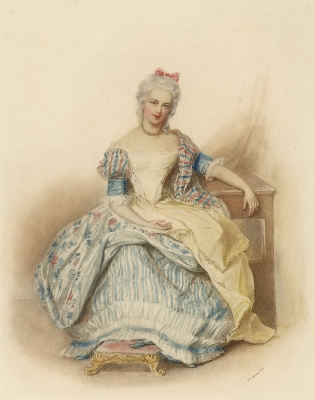 Porträtt av prinsessan Caroline Lobkowitz, född grevinnan Wrbna av Josef Nikolaus Kriehuber