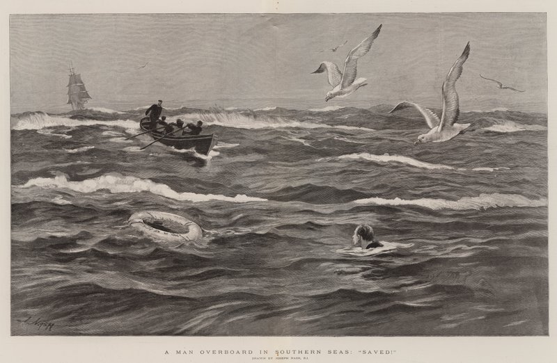 En man överbord i södra havet, räddad! av Joseph Nash