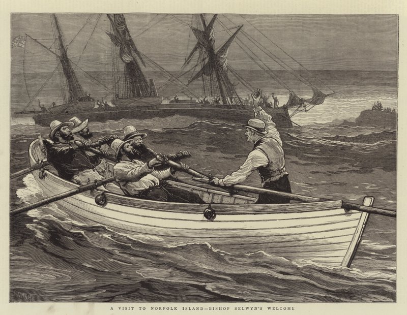 Ett besök på Norfolk Island, biskop Selwyns välkomnande av Joseph Nash