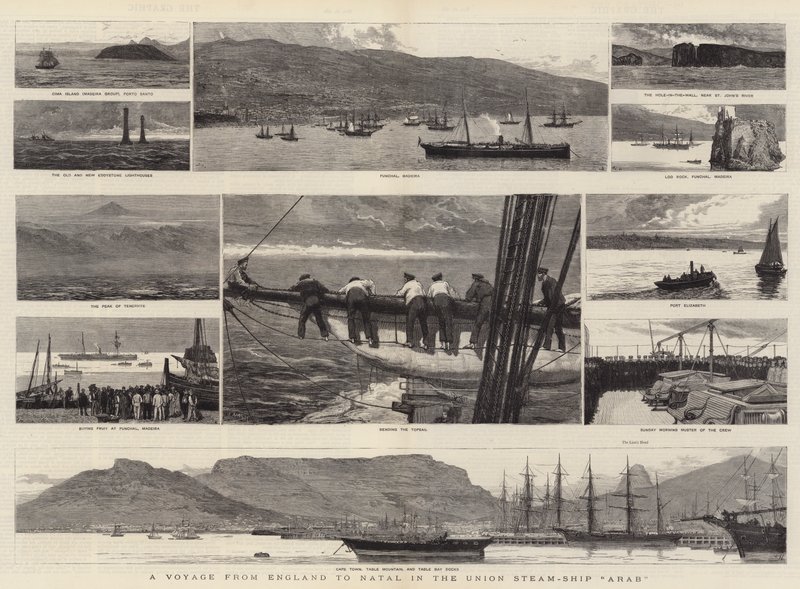 En resa från England till Natal i Union Steam-Ship Arab av Joseph Nash
