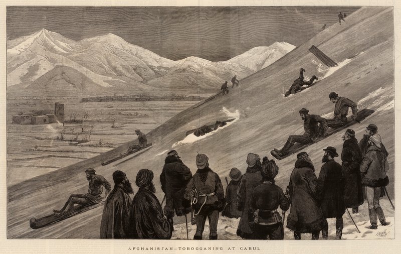 Afghanistan, pulkaåkning i Cabul av Joseph Nash