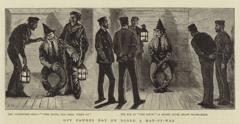 Guy Fawkes Day ombord på en man-of-war av Joseph Nash