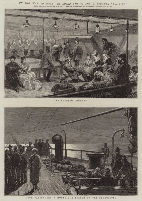 På väg till Indien, ombord på P och O Steamer Sumatra av Joseph Nash