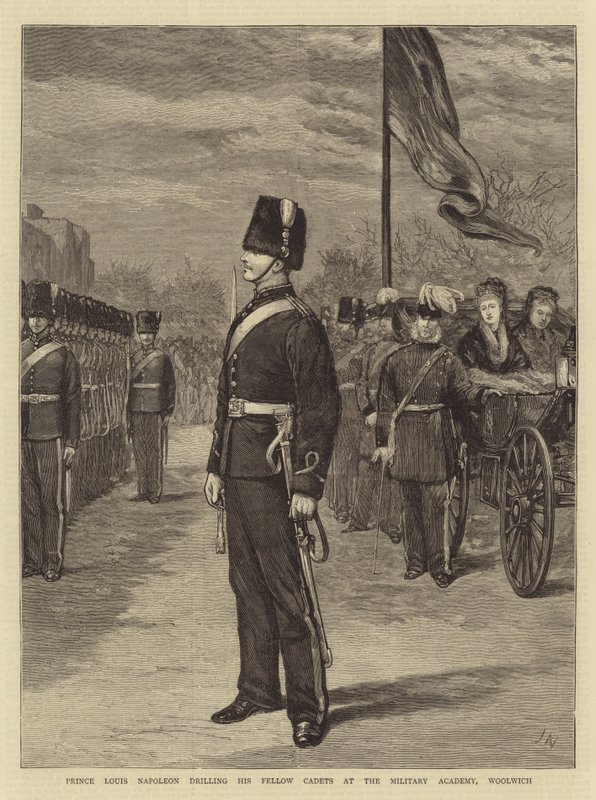 Prins Louis Napoleon borrar sina kadetter vid Military Academy, Woolwich av Joseph Nash