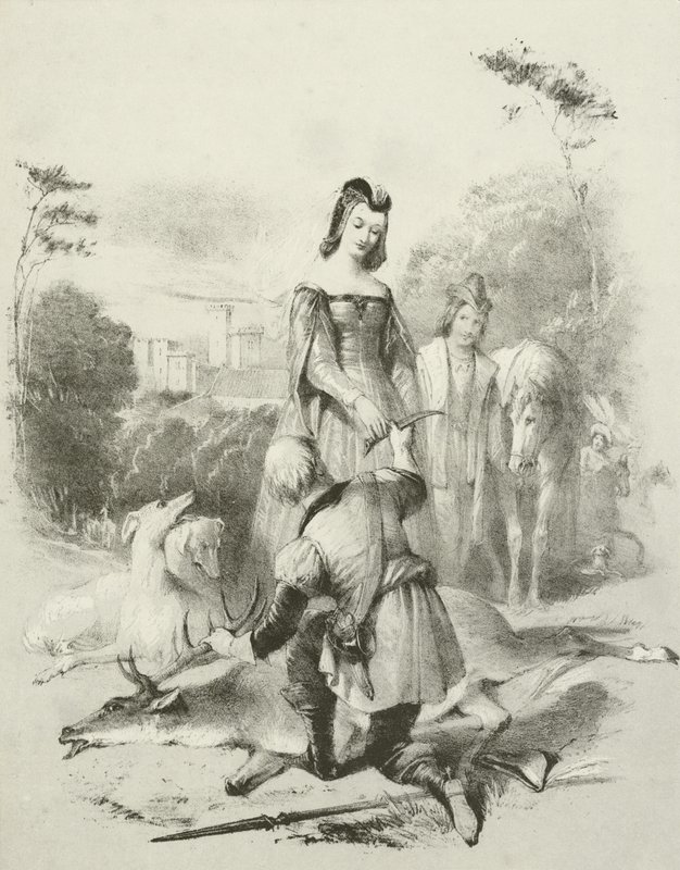 The Fair Forester, kung Jakob I och hans dotter i Greenwich Park av Joseph Nash