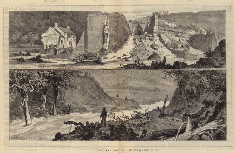 Översvämningarna i Monmouthshire av Joseph Nash