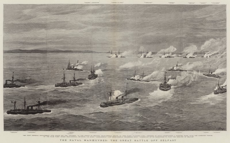 Flottans manövrer, det stora slaget vid Belfast av Joseph Nash