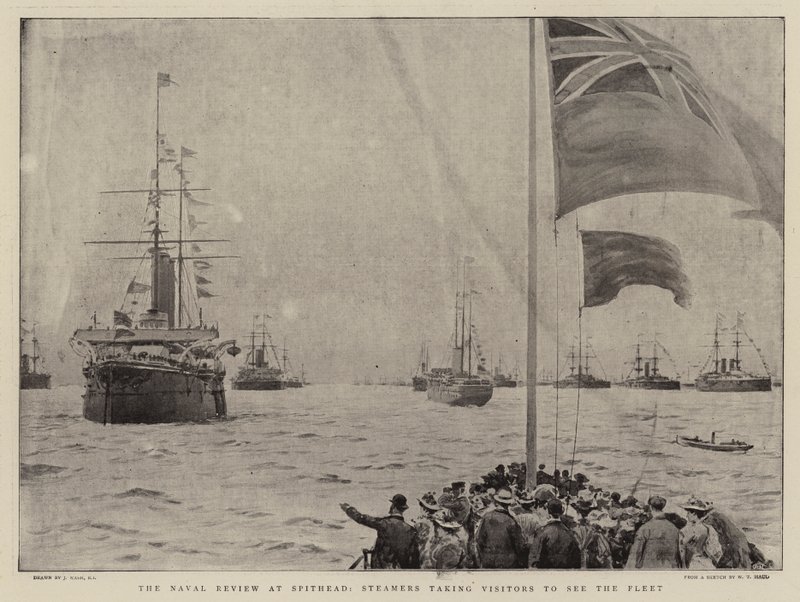 Naval Review på Spithead, Steamers tar besökare för att se flottan av Joseph Nash