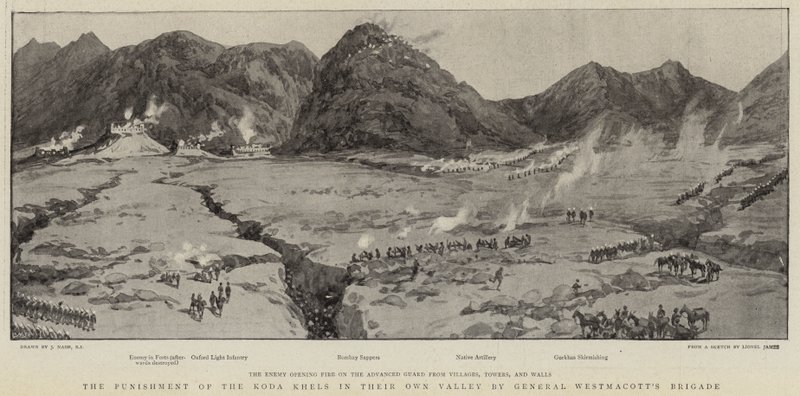 Bestraffningen av Koda Khels i deras egen dal av General Westmacotts brigad av Joseph Nash