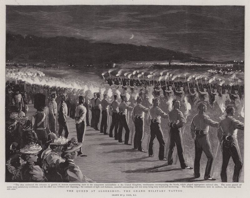 Drottningen på Aldershot, Grand Military Tattoo av Joseph Nash