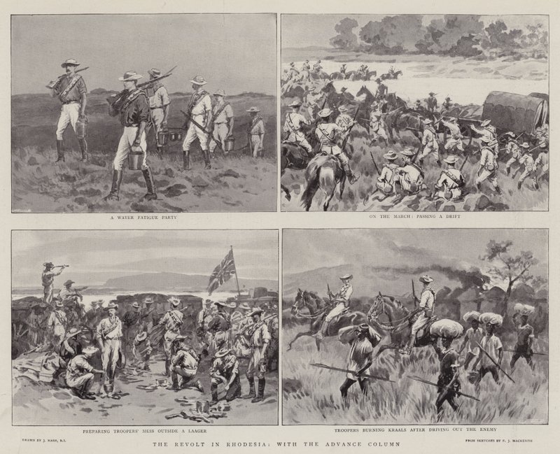 Revolten i Rhodesia, med den framskjutna kolonnen av Joseph Nash