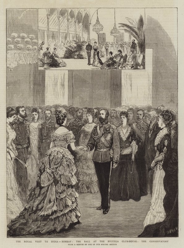 Det kungliga besöket i Indien, Bombay, balen i Byculla Club-House, konservatoriet av Joseph Nash
