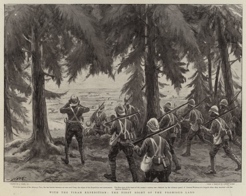 Med Tirah-expeditionen, den första anblicken av det utlovade landet av Joseph Nash