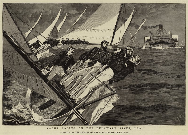 Yachtkappsegling på Delawarefloden, USA av Joseph Nash