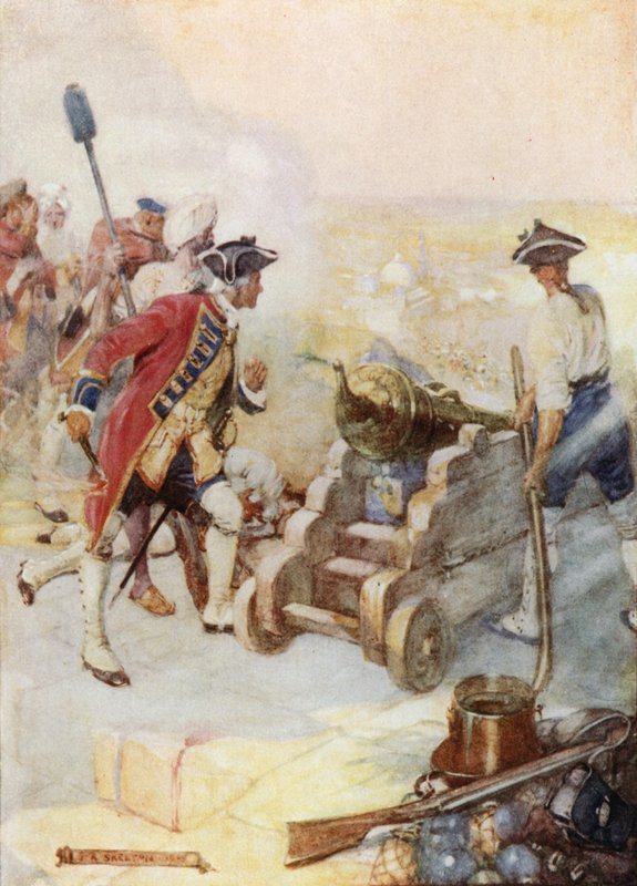 Clive avfyrade en av vapnen själv av Joseph Ratcliffe Skelton